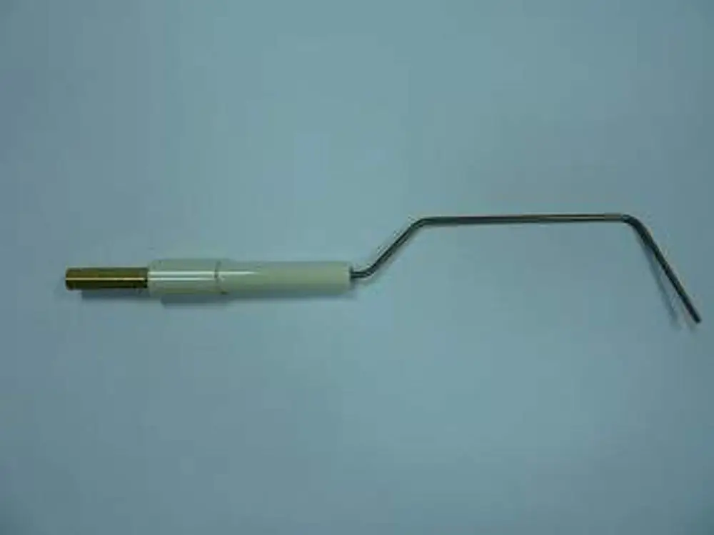 Ionisationssonde von Remeha mit einem gewinkelten Metallstab und einem Kunststoffgriff, geeignet für Anwendungen in Heizsystemen.